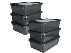Sunware comfort Line 6er-Set 32L Aufbewahrungsbox - grau
