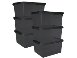 Sunware comfort Line 6er-Set 36L Aufbewahrungsbox - grau