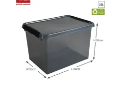 Sunware comfort Line 6er-Set 22L Aufbewahrungsbox - grau