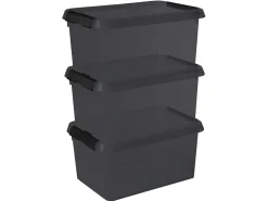 Sunware comfort Line 3er-Set 6L Aufbewahrungsbox - grau