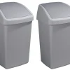 Sunware Delta 50 liter Schwingdeckeleimer - Set von 2