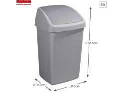 Sunware Delta 50 liter Schwingdeckeleimer - Set von 2