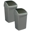 Sunware Delta 50 Liter Set von 2 Schwingdeckeleimer - Grey