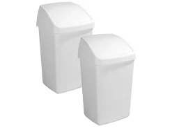 Sunware Delta 50 Liter Set von 2 Schwingdeckeleimer - White
