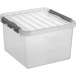 Sunware Q-line 26 liter transparent graue Aufbewahrungsbox