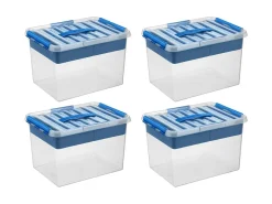 Sunware Q-line 22 Liter 4er-Set Boxen mit Einsatz - Blue