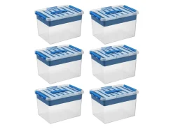 Sunware Q-line 22 Liter 6er-Set Boxen mit Einsatz - Blue