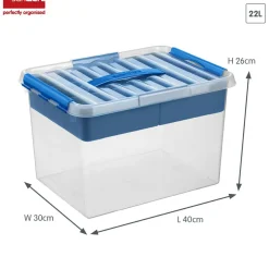 Sunware Q-line 22 Liter 6er-Set Boxen mit Einsatz - Blue
