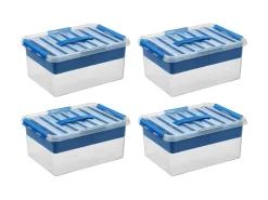 Sunware Q-line 15 liter 4er-Set Boxen mit Einsatz - Blue