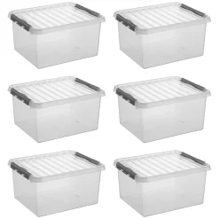 Sunware Q-line 36 Liter 6er-Set Aufbewahrungsboxen