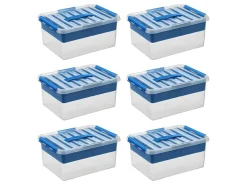 Sunware Q-line 15 Liter 6er-Set Aufbewahrungsboxen + Einsatz