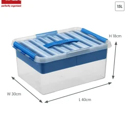 Sunware Q-line 15 Liter 6er-Set Aufbewahrungsboxen + Einsatz