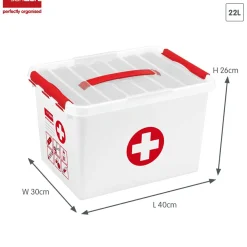 Sunware Q-line 22 Liter Erste-Hilfe Box mit Einsatz - Set von 4