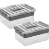 Sunware Q-line 15 Liter Grey Multibox - 2 Stück