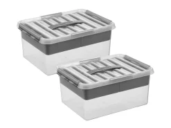 Sunware Q-line 15 Liter Grey Multibox - 2 Stück