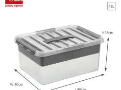 Sunware Q-line 15 Liter Grey Multibox - 2 Stück