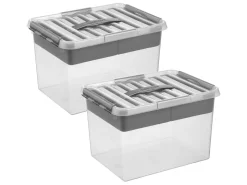 Sunware Q-line 22 Liter Grey Multibox - 2 Stück