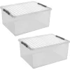 Sunware Q-line 120 Liter Set von 2 Aufbewahrungsbox - Metal