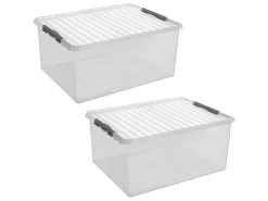 Sunware Q-line 120 Liter Set von 2 Aufbewahrungsbox - Metal