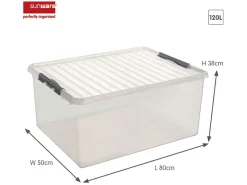 Sunware Q-line 120 Liter Set von 2 Aufbewahrungsbox - Metal