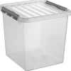 Sunware Q-line 38 Liter transparent graue Aufbewahrungsbox