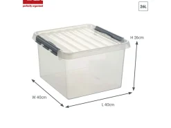 Sunware Q-line 26 liter Transparent Aufbewahrungsbox - Set von 6