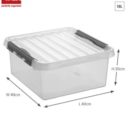 Sunware Q-line 18 Liter transparent graue Aufbewahrungsbox