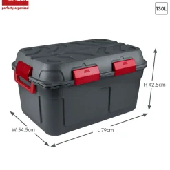 Sunware Q-line 130 Liter wasserdichte Aufbewahrungsbox-Black