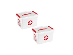 Sunware Q-line 2er-Set 22L Erste-Hilfe box mit Einsatz - rot