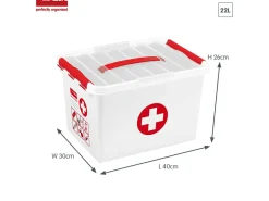 Sunware Q-line 2er-Set 22L Erste-Hilfe box mit Einsatz - rot