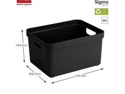 Sunware Sigma home 32 Liter Black Aufbewahrungsbox - 4er-Set