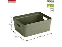 Sunware Sigma home 4er-Set 24L Aufbewahrungsbox - dunkelgrün