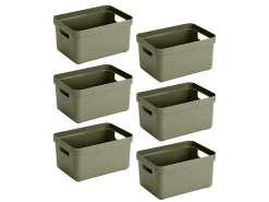 Sunware Sigma home 6er-Set 5L Aufbewahrungsbox - dunkel grün