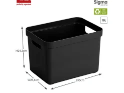 Sunware Sigma home 4er-Set 18L Aufbewahrungsbox - schwarz