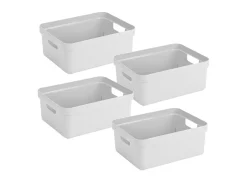 Sunware Sigma home 4er-Set 24L Aufbewahrungsbox - weiß