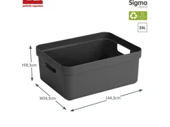Sunware Sigma home 4er-Set 24L Aufbewahrungsbox - anthrazit