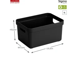 Sunware Sigma home 6er-Set 5L Aufbewahrungsbox - schwarz