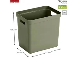 Sunware Sigma home 4er-Set 25L Aufbewahrungsbox - dunkel grün