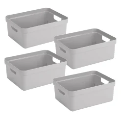 Sunware Sigma home 4er-Set 24L Aufbewahrungsbox - grau