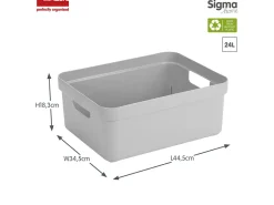Sunware Sigma home 4er-Set 24L Aufbewahrungsbox - grau
