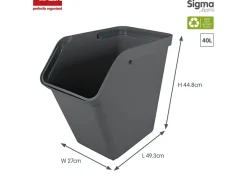 Sunware Sigma home 2er-Set 40 Liter Sortiereinheit - Anthracite