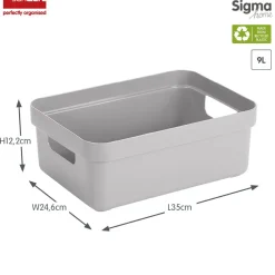 Sunware Sigma home 9L Set von 4 Aufbewahrungsboxen - Grey