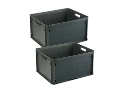 Sunware Square 52 Liter Anthracite geschlossene Box - Set von 2