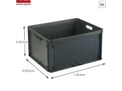 Sunware Square 52 Liter Anthracite geschlossene Box - Set von 2