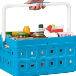 Sunware Square 24 Liter Set von 4 Klappboxen mit Griff - Blue