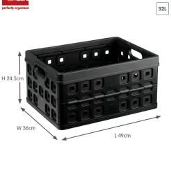 Sunware Square 32 Liter Set von 6 Klappboxen - Black