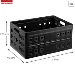 Sunware Square 46 Liter Set von 4 Klappboxen - Black