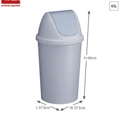 Sunware Twinga 45 Liter graue Schwingdeckeleimer
