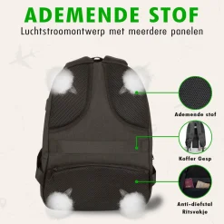 Travelhawk 28 Liter Rucksack mit USB-Anschluss - Black