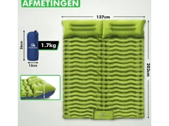 Travelhawk Isomatte für 2 Personen, selbstaufblasend, grün